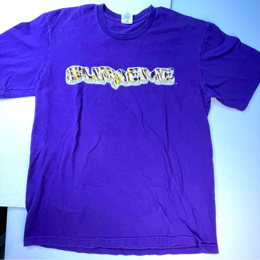 Supreme Diamond Logo Purple Color Mens Medium Size Tee Shirt